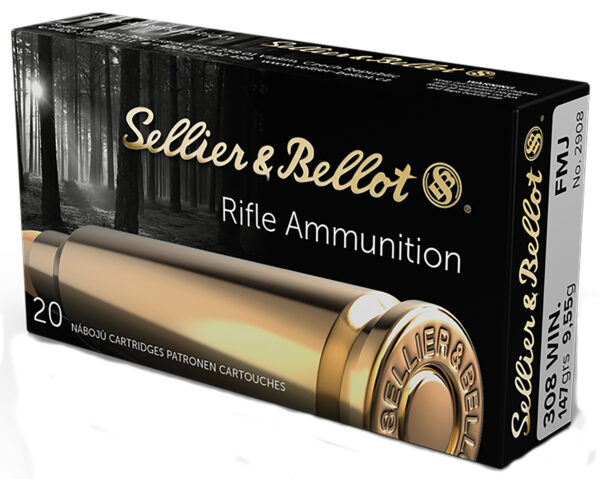 Sellier & Bellot SB308A Rifle 308Win 147gr Full Metal Jacket 20 Per Box/25 Case