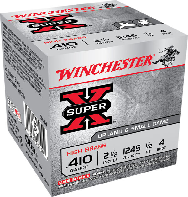 Winchester Ammo X414 Super X Heavy Game Load High Brass 410Gauge 2.50" 1/2oz 4Shot 25 Per Box/10 Case