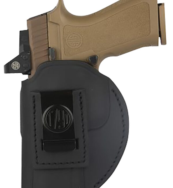 1791 Gunleather 4WH1SBLL 4-Way IWB/OWB 01 Stealth Black Leather Belt Clip Fits 3-4" Barrel 1911 Left Hand