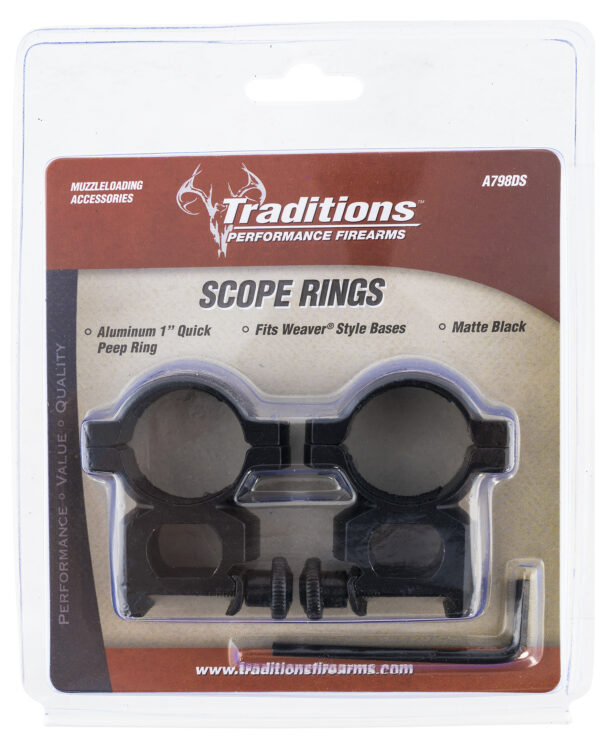 Traditions A798DS Quick Peep Matte Black 1"