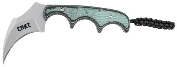 CRKT 2389 Keramin 2.31" Fixed Plain Bead Blasted 5Cr15MoV SS Blade/ Green Contoured Resin Infused Fiber Handle Includes Lanyard/Sheath