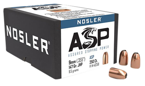 Nosler 43258 Assured Stopping Power 9mm 147gr Jacketed Hollow Point 250/Box