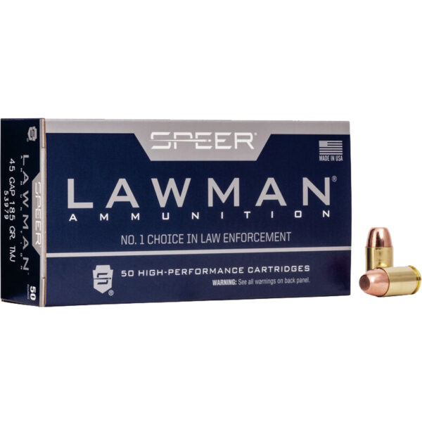 Speer Lawman Pistol Ammo 45 GAP 185 gr. TMJ 50 rd.