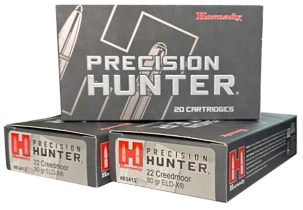 Hornady 83412 Precision Hunter 22 Creedmoor 80 gr ELD-X 20 Per Box/10 Cs