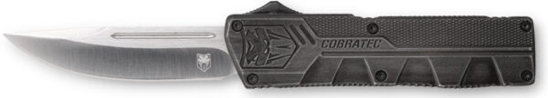CobraTec Knives SWCTLWDNS Lightweight 3.25" OTF Drop Point Plain D2 Steel Blade/Stonewashed Aluminum Handle Includes Pocket Clip
